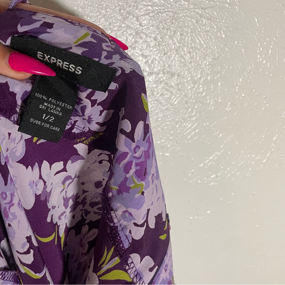 Express Purple Floral Dress - Picture 6 of 6